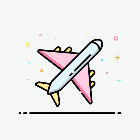 490x490 Plane Icon In Filled Outline Style For Decorated In Summer Poster
