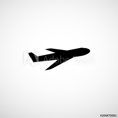 500x500 Plane Icon Airplane Silhouette Aircraft Sign Airliner Symbol