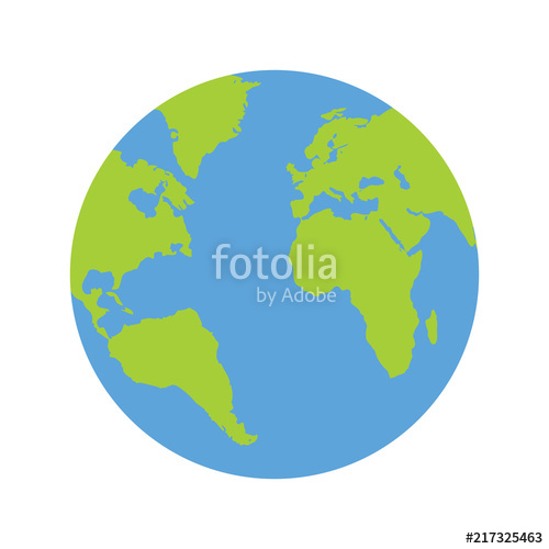 500x500 Flat Planet Earth Icon Illustration For Web Banner And Mobile