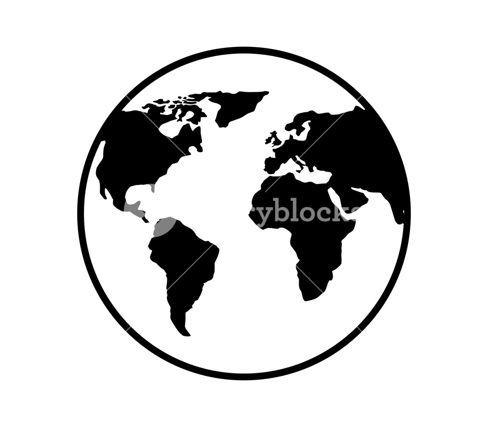 1000x875 Planet Earth Icon On White Background Royalty Free Stock Image