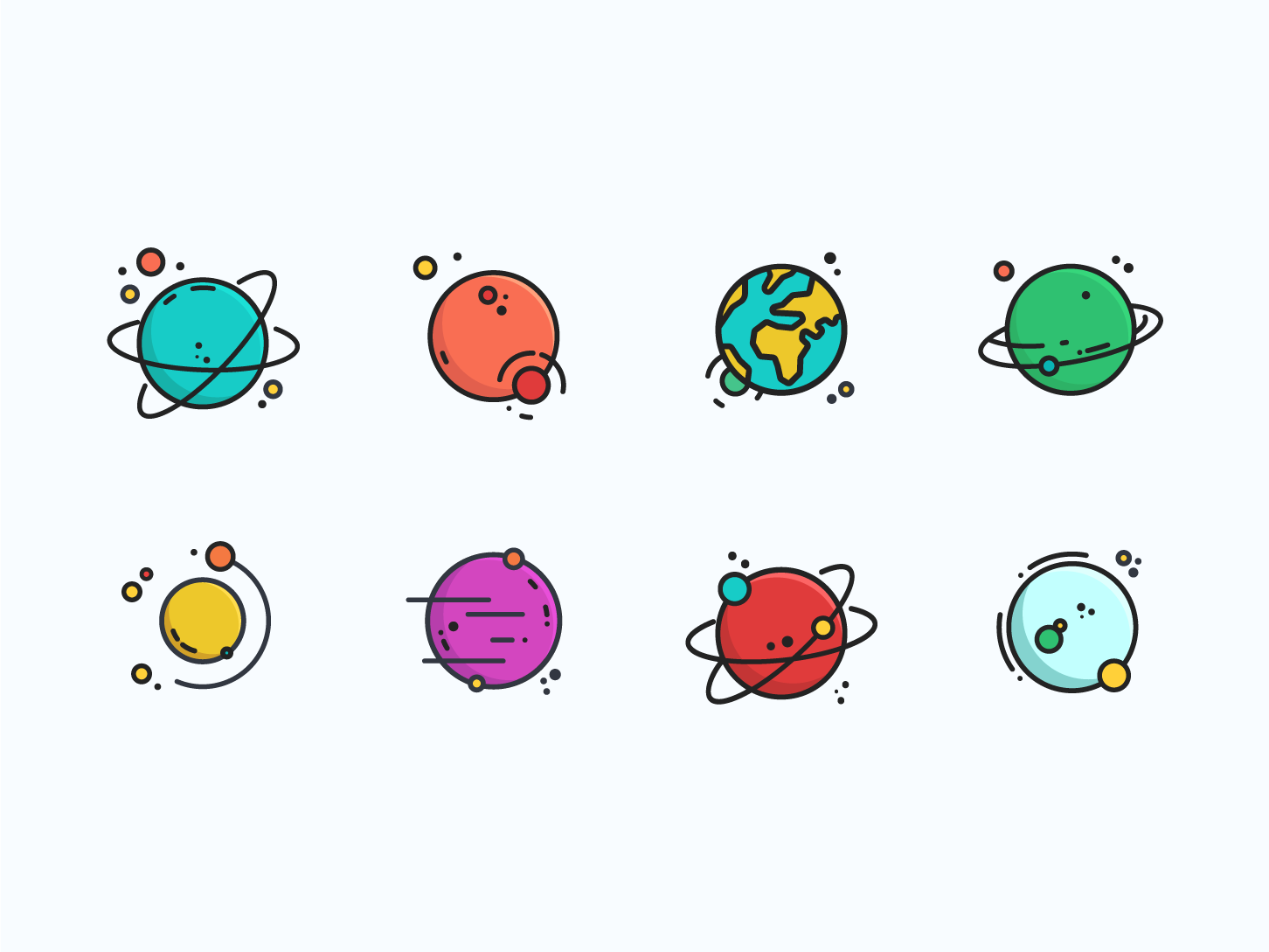 1452x1089 Planet Icons