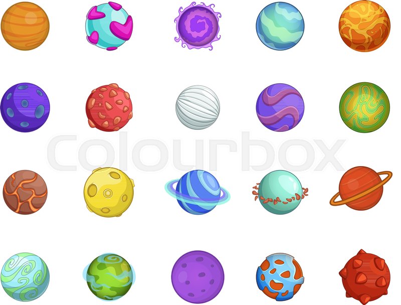 800x608 Planet Icon Set Cartoon Set Of Planet Stock Vector Colourbox