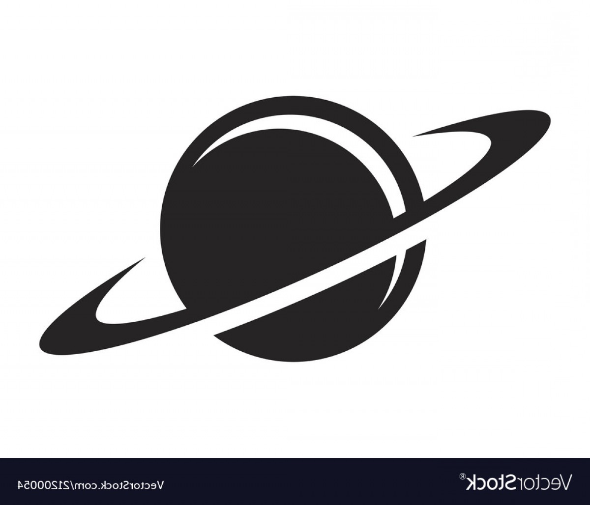 1200x1028 Vintage Black Saturn Planet Icon Vector Studiogrfx