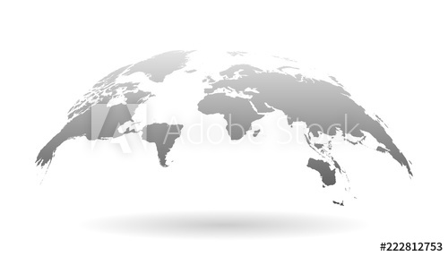 500x286 Earth Planet Icon In Flat Style World Map Vector Illustration