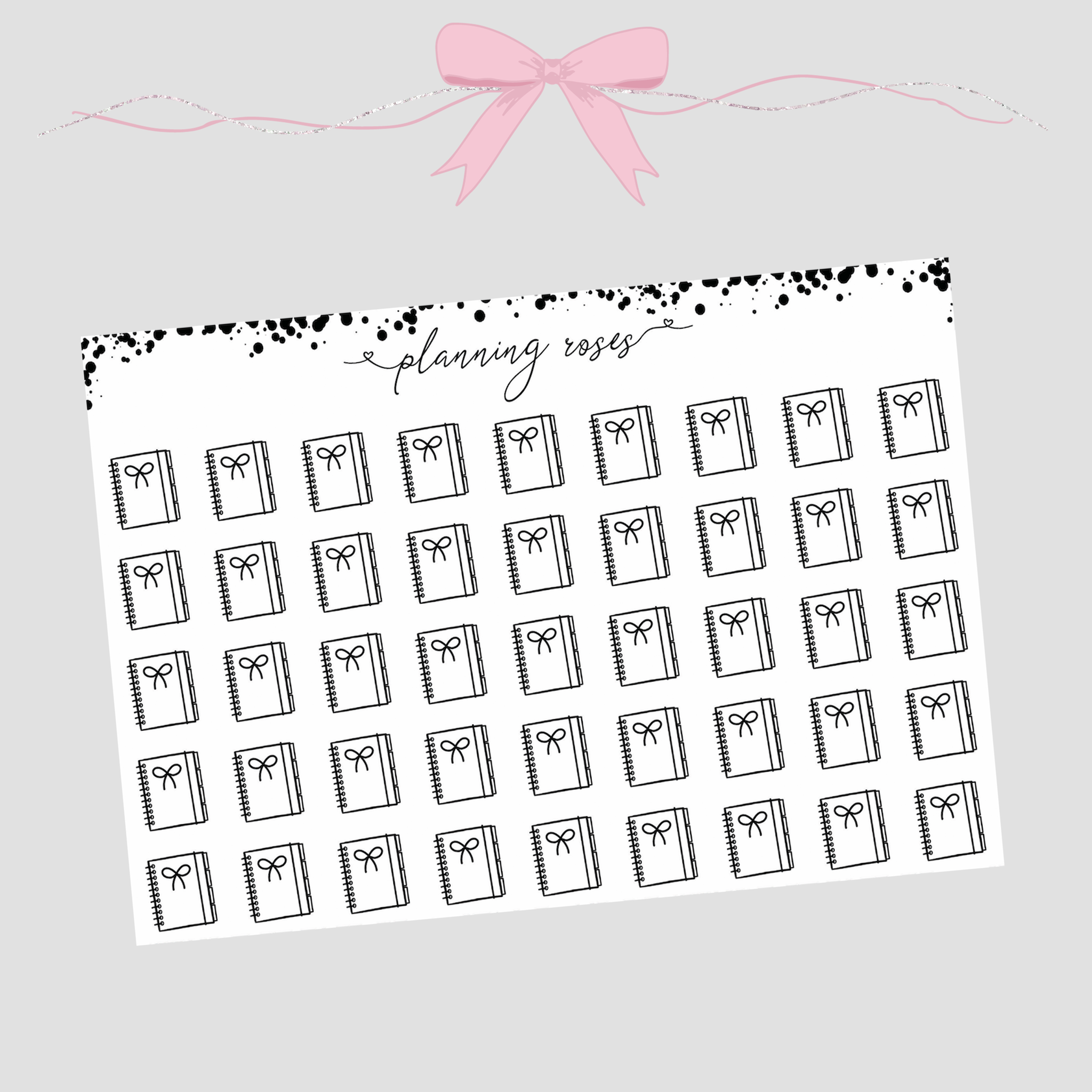 2048x2048 Foiled Planner Icon Stickers Planning Roses