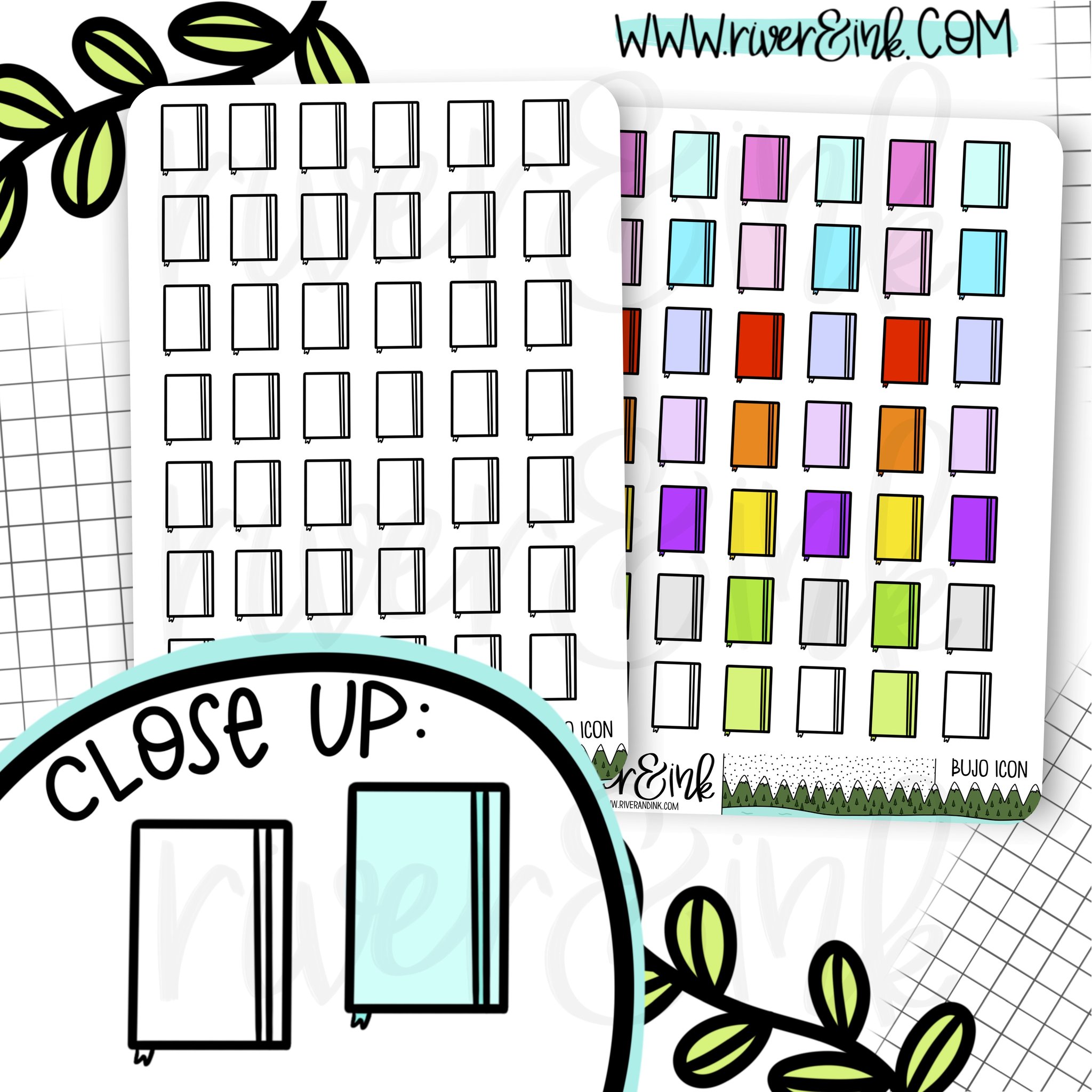 2048x2048 Journal Planner Icon Planner Stickers River Ink