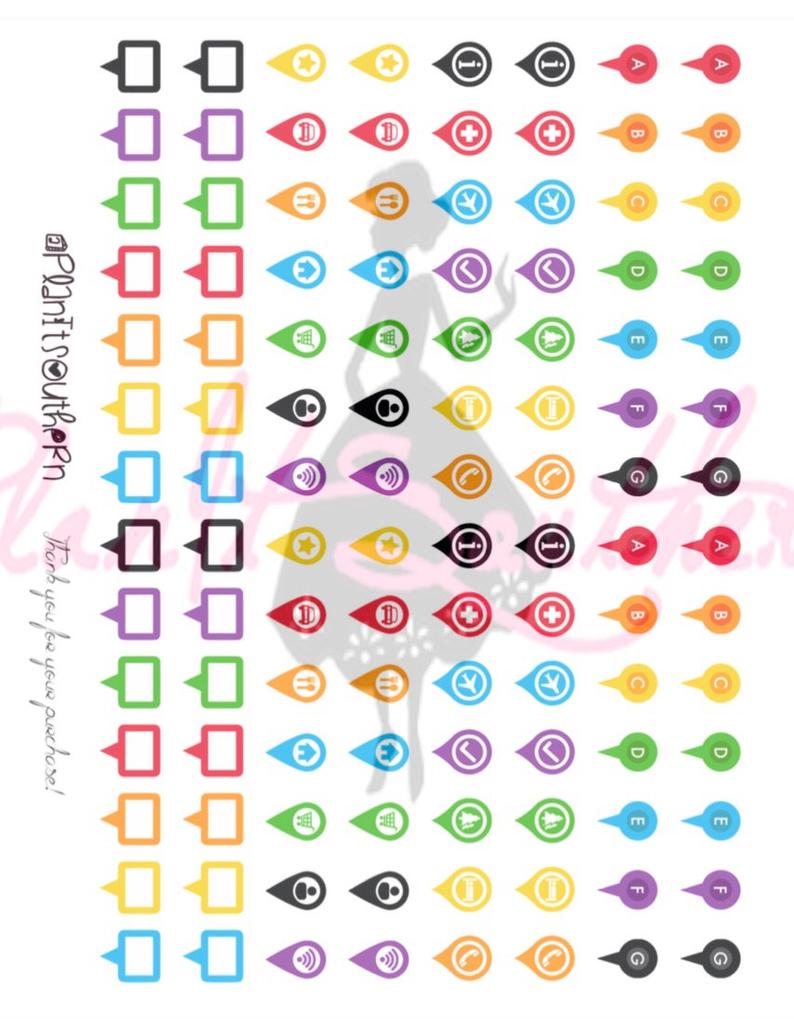 794x1036 Map Marker Icons Planner Stickers Planner Icon Erin Etsy