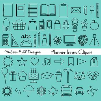 350x350 Planner Icons Clipart And Digital Stamps