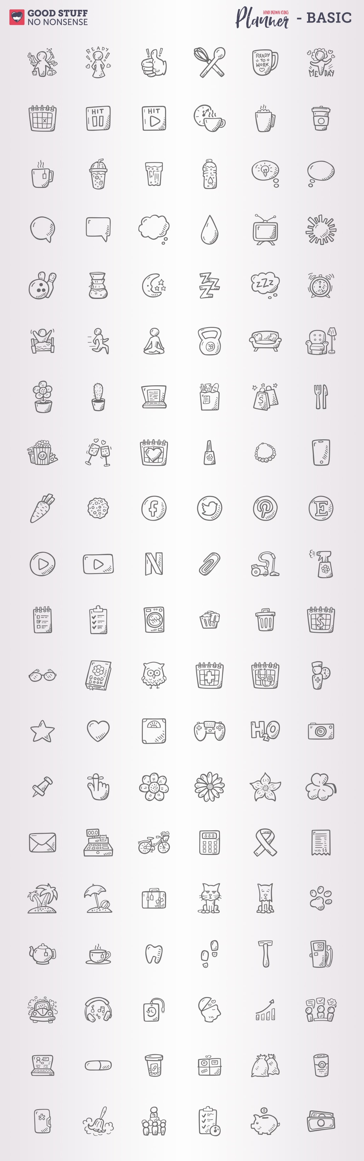 1160x3697 Planner Icons Stickers