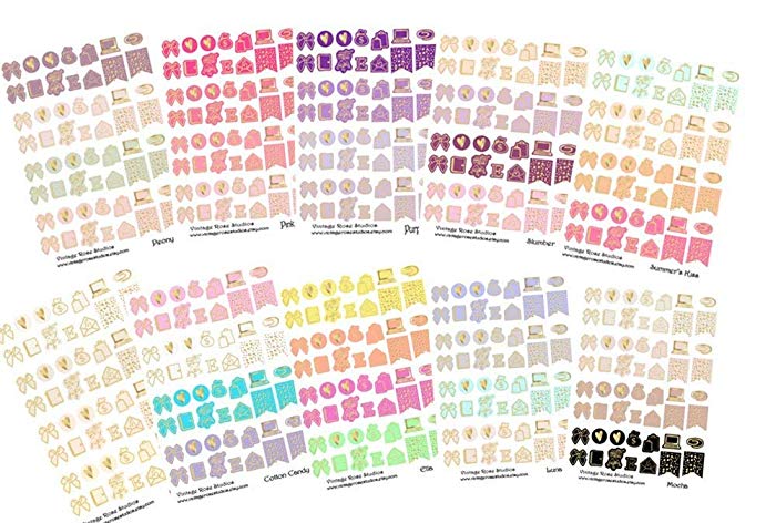 700x472 Sheets Of Foiled Icons Planner Stickers In Gold