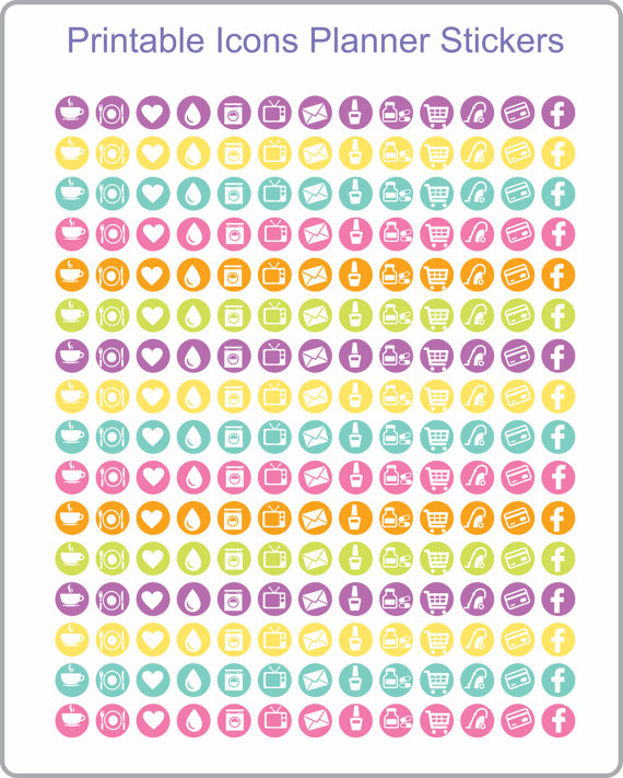 570x711 Icons Planner Stickers
