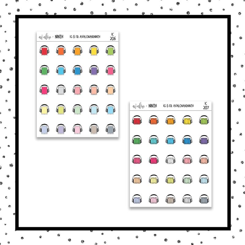 800x800 Audio Book E Reader Icon Stickers Planner Stickers Icon