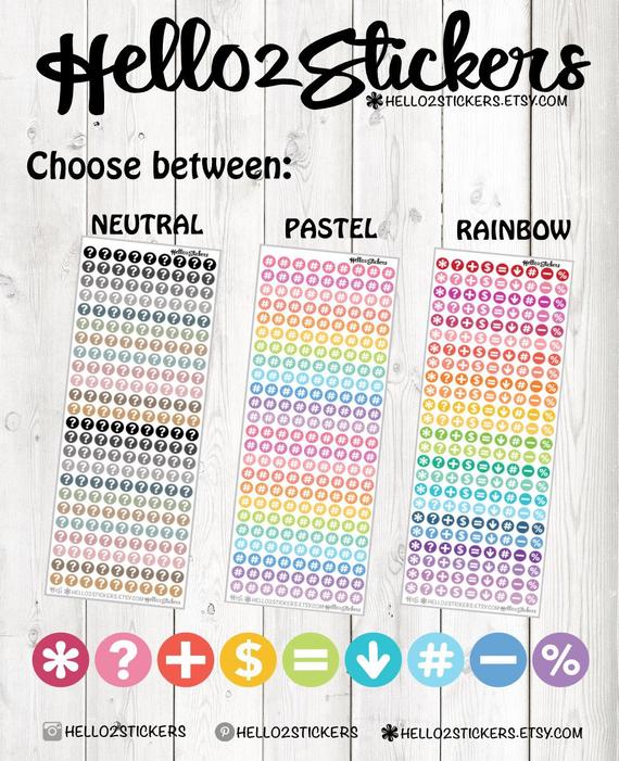 570x701 Icons Stickers Symbol Stickers Planner Stickers Reminder Etsy