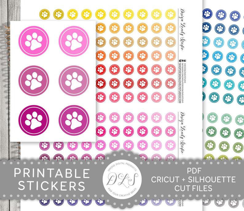 794x687 Paw Print Icon Stickers Pet Planner Stickers Dog Icon Etsy