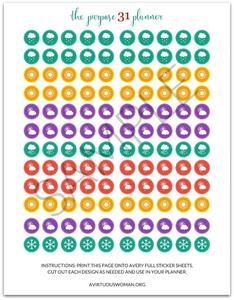 234x300 Printable Weather Icon Planner Stickers Purpose