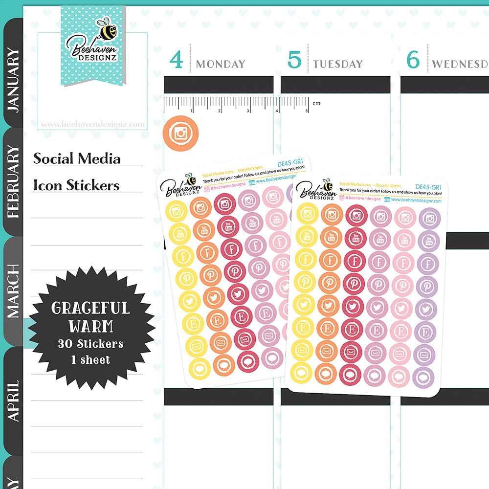 1000x1000 Social Media Icon Stickers