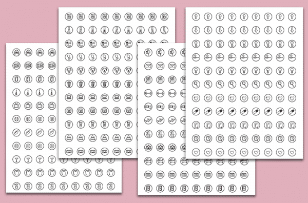600x396 Bullet Journal Icon Printable Stickers