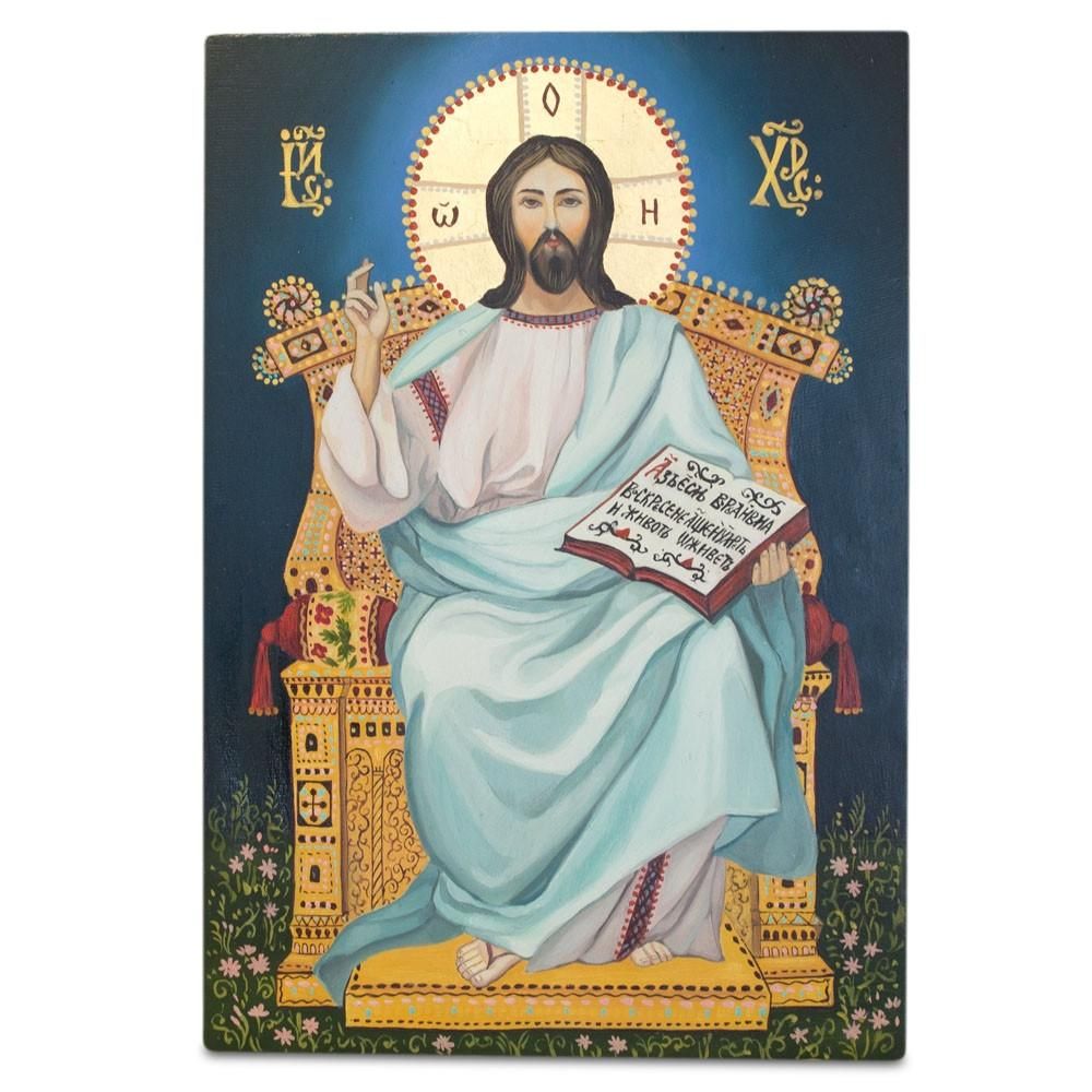 1000x1000 Hand Painted On Wooden Plaque Jesus Christ Orthodox Icon Inches
