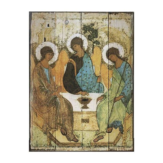 570x570 Trinity Angels Rustic Wood Icon Plaque
