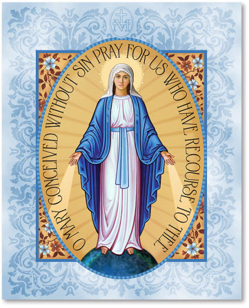 361x447 Blessed Virgin Mary Icons Miraculous Medal Plaque Icon