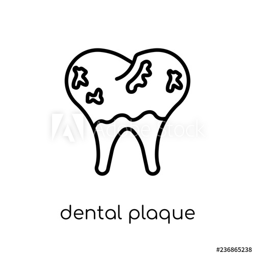 500x500 Dental Plaque Icon Trendy Modern Flat Linear Vector Dental Plaque
