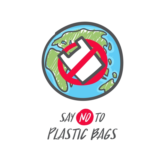 640x640 Hand Drawn Save The Earth Sign No Plastic Bag Icon Say No