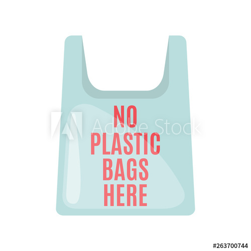 500x500 Say No To Plastic Bag Icon In Flat Style
