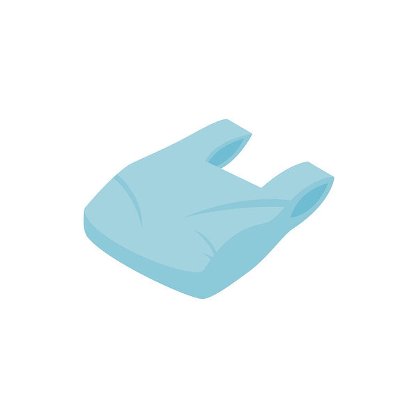 600x600 Used Plastic Bag Icon, Isometric Style Art Print
