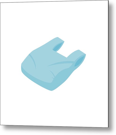 493x572 Used Plastic Bag Icon, Isometric Style Metal Print