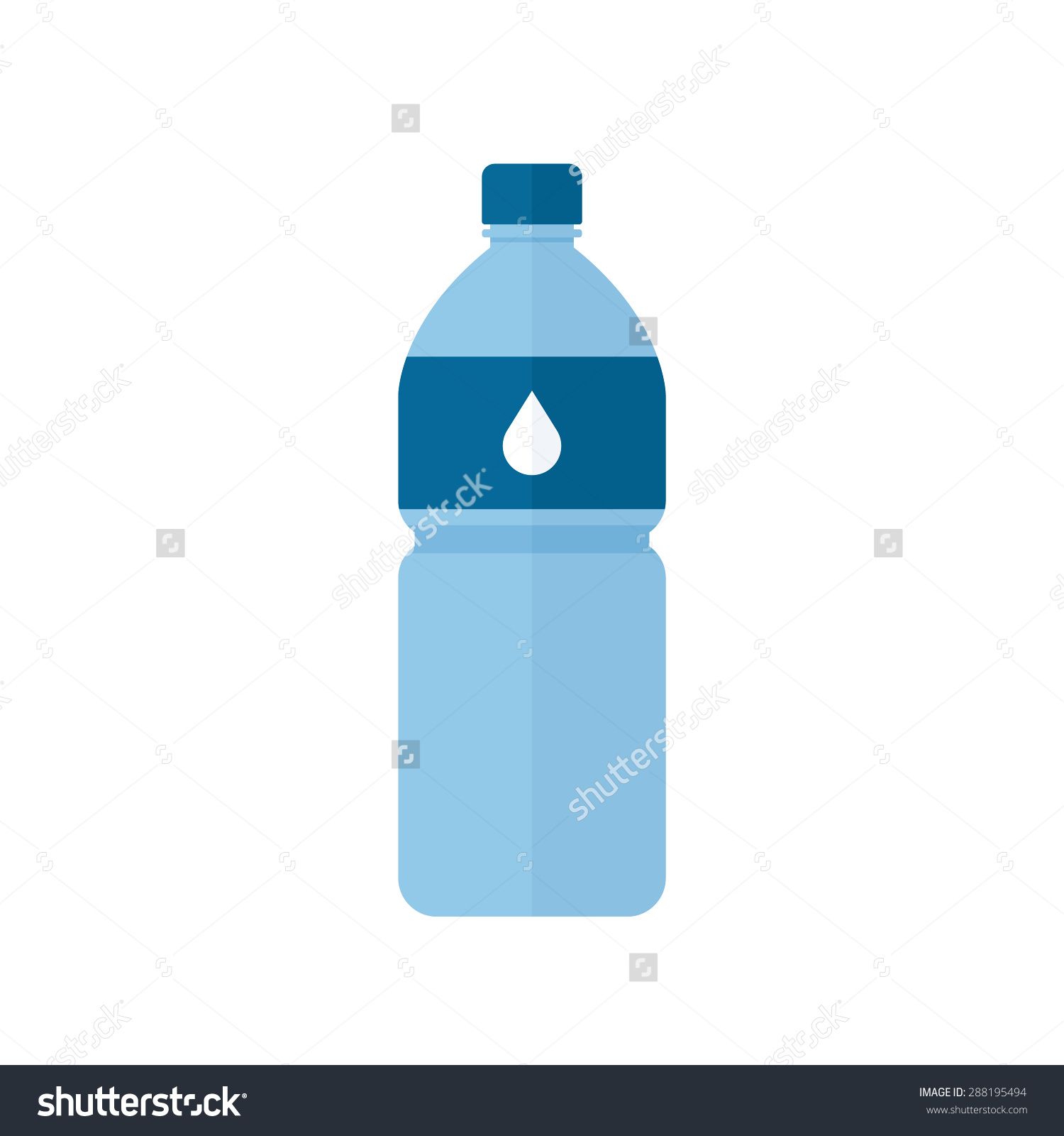 1500x1600 Water Bottle Icon, Modern Minimal Flat Design Style, Vector