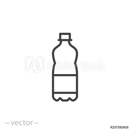 500x500 Plastic Bottle Icon, Line Sign On White Background