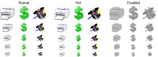 510x185 Plastic Toolbar Icon Set