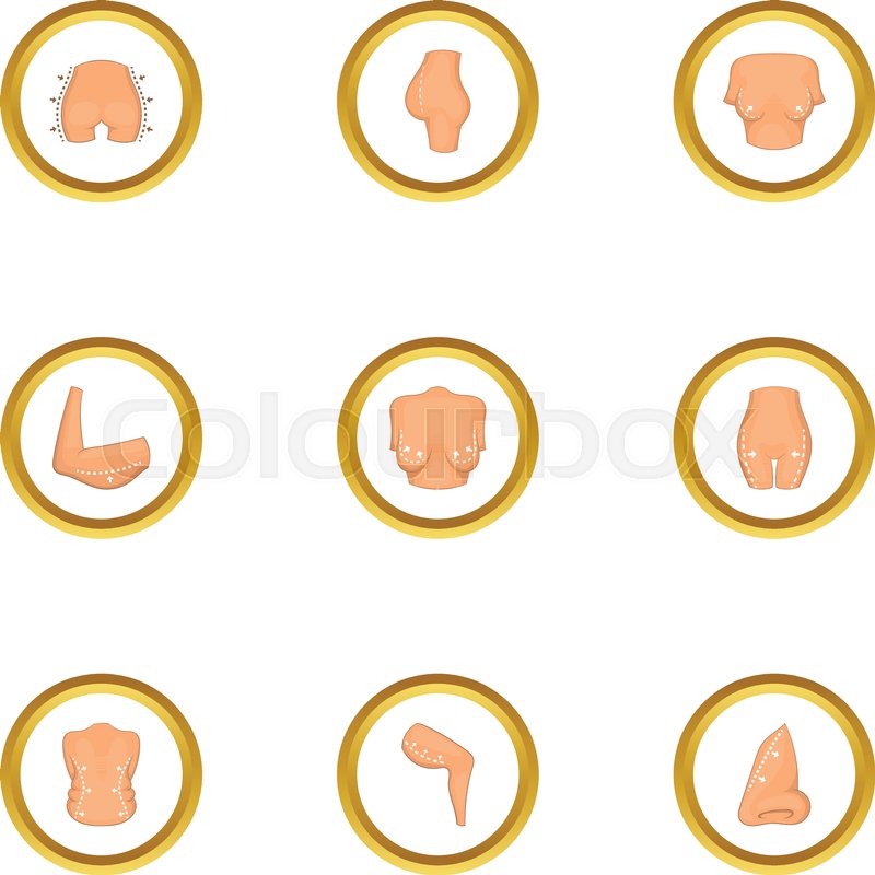 Body Plastic Surgery Icons Set Stock Vector Colourbox 800x800 Body Plastic Surgery Icons Set Stock Vector Colourbox