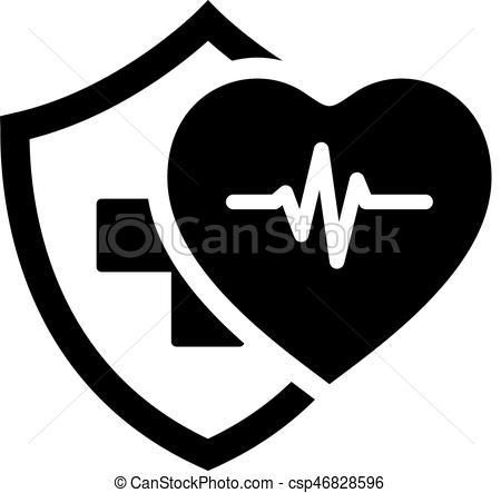 450x443 Plat, Icon Assurance Maladie, Design Plat, Bouclier, Coeur