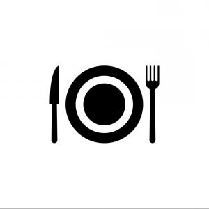 300x300 Stock Illustration Plate Knife Fork Icon Food Hoodamathrun
