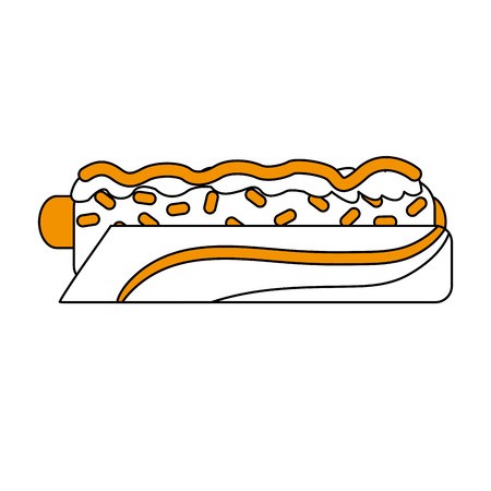 450x450 Hot Dog On Plate Fast Food Icon Image Vector Illustration Design