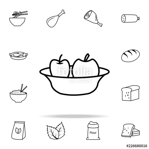 500x500 An Apple In A Plate Icon Food Icons Universal Set For Web