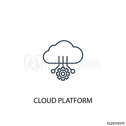 500x500 Cloud Platform Concept Line Icon Simple Element Illustration