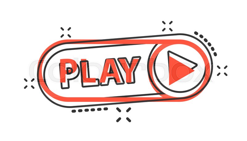 800x457 Vector Cartoon Play Button Icon In Stock Vector Colourbox