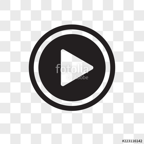 500x500 Play Button Vector Icon Isolated On Transparent Background, Play