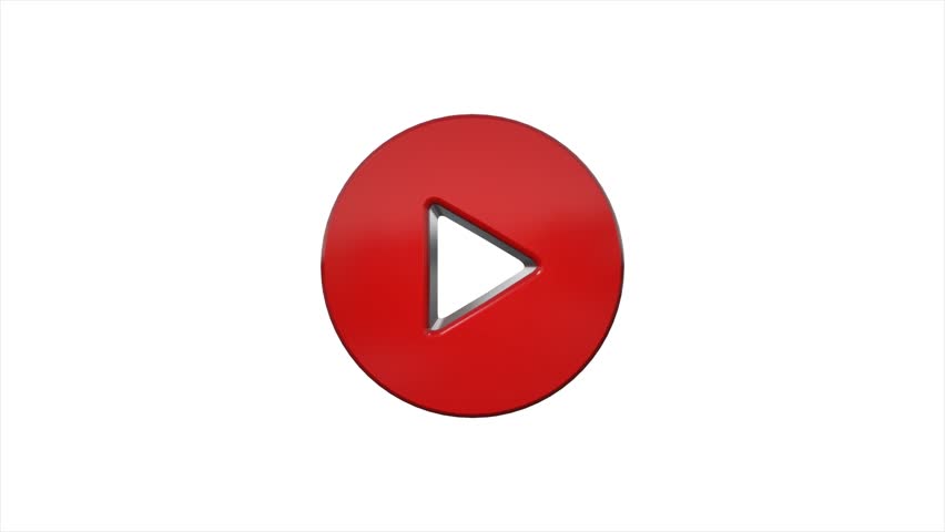 852x480 Red Play Icon Button Logo Stock Footage Video