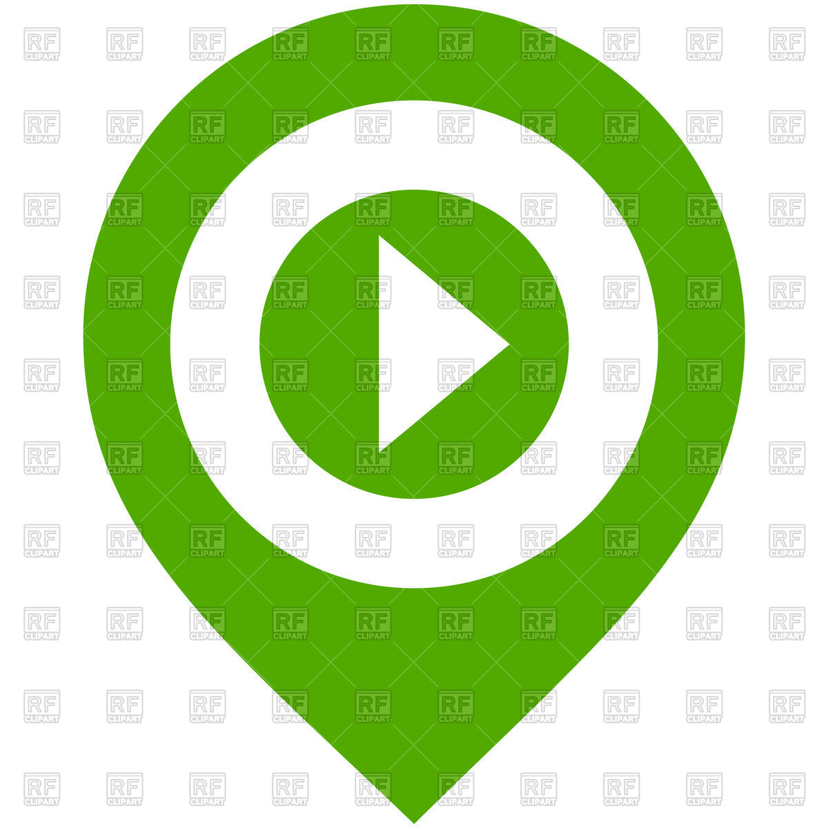 1200x1200 Map Pin With Play Icon On White Background Vector Image Of Signs