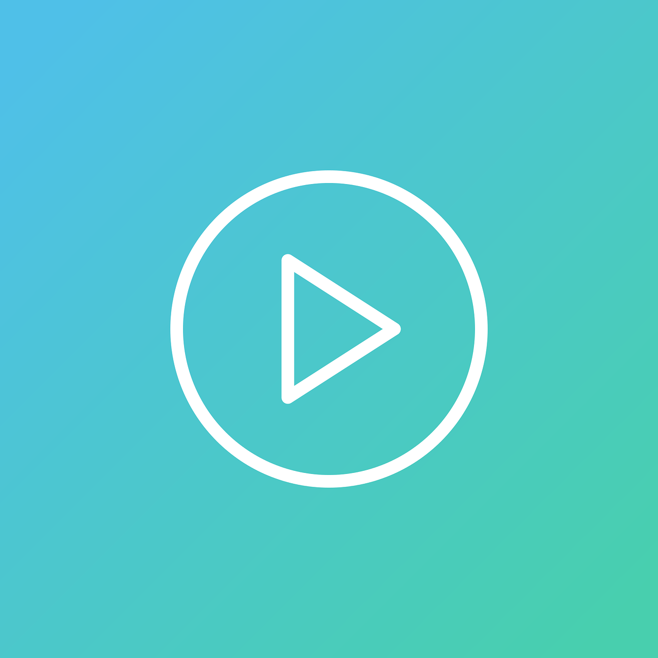 1280x1280 Play, Icon, Player, Button, Outline