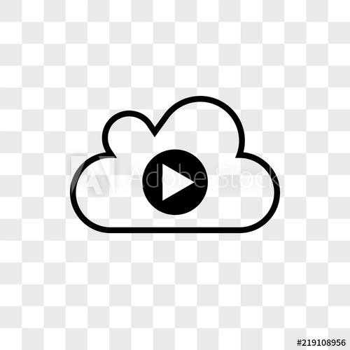500x500 Cloud Video Play Vector Icon On Transparent Background, Cloud