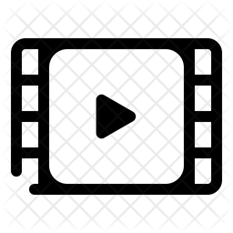 256x256 Play Movie Icon Of Colored Outline Style