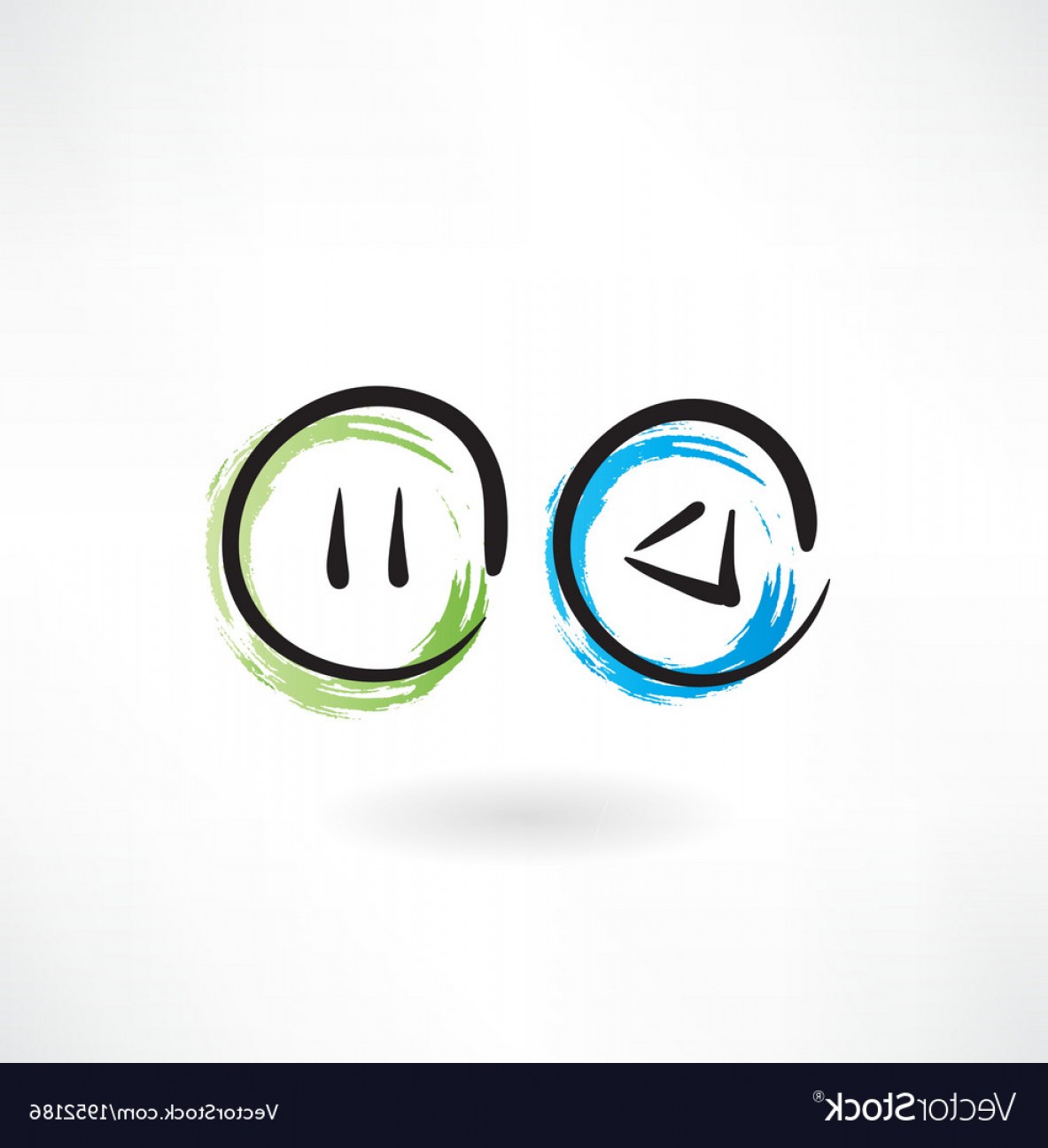 1183x1296 Play Pause Buttons Grunge Icon Vector Geekchicpro