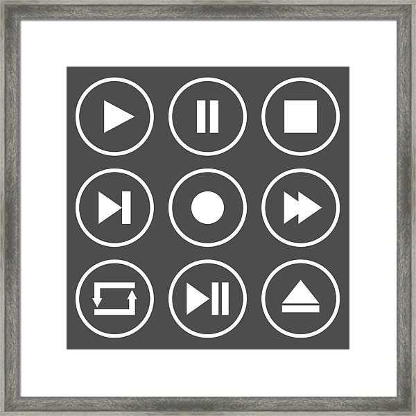 600x600 Media Player Control Buttons Play, Pause, Stop, Record, Forward