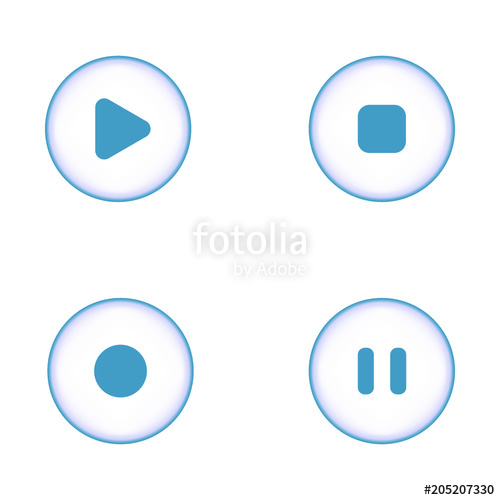 500x500 Media Button Icons Stop, Play, Pause Web Icon Vector