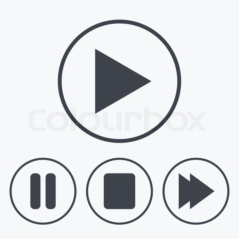 800x800 Player Navigation Icons Play, Stop Stock Vector Colourbox