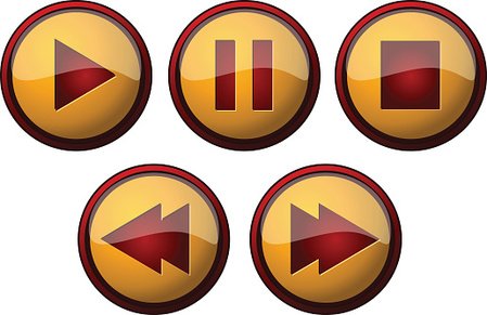 449x291 Round Play, Pause, Fast Forward And Stop Stock Vectors